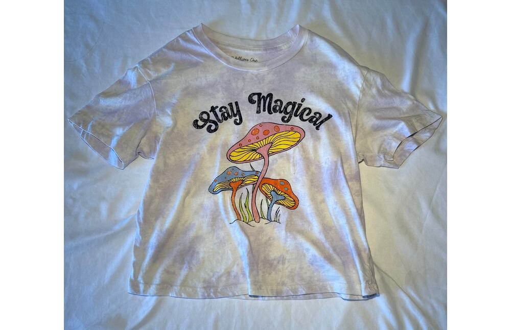 Rebellious One Womens Small Stay Magical Mushroom Graphic Tie Dye T Shirt